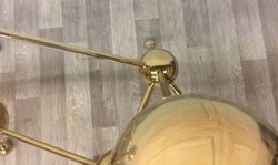 Casa Padrino scrivania di design di lusso oro 160 x 75 x A. 77 cm - Tavolo da ufficio in metallo con piano in vetro curvato - Tavolo da computer - Mobili per ufficio di design di lusso