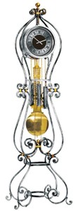 Casa Padrino horloge grand-père baroque de luxe argent / or - Magnifique pendule en fer forgé de style baroque - Intérieur baroque - Horloges de grand-père baroques - Fabriquée en Italie