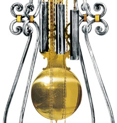 Casa Padrino orologio del nonno barocco di lusso argento / oro - Magnifico orologio a pendolo in ferro battuto in stile barocco - Interno barocco - Orologi a pendolo barocchi - Fatto in Italia