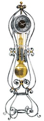 Casa Padrino orologio del nonno barocco di lusso argento / oro - Magnifico orologio a pendolo in ferro battuto in stile barocco - Interno barocco - Orologi a pendolo barocchi - Fatto in Italia