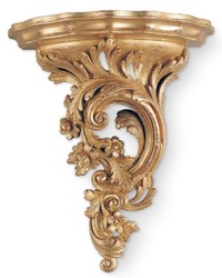 Casa Padrino luxury baroque wall console antique gold - Magnificent solid wood wall decoration console in baroque style - Baroque wall decoration - Baroque furniture - Made in Italy