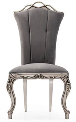 Casa Padrino ensemble de salle à manger baroque de luxe gris / argent - 1 Table à Manger Baroque & 6 Chaises à Manger Baroques - Meuble de salle à manger de luxe de style baroque