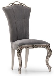 Casa Padrino ensemble de salle à manger baroque de luxe gris / argent - 1 Table à Manger Baroque & 6 Chaises à Manger Baroques - Meuble de salle à manger de luxe de style baroque
