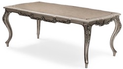 Casa Padrino ensemble de salle à manger baroque de luxe gris / argent - 1 Table à Manger Baroque & 6 Chaises à Manger Baroques - Meuble de salle à manger de luxe de style baroque Casa Padrino ensemble de salle à manger baroque de luxe gris / argent - 1 Table à Manger Baroque & 6 Chaises à Manger Baroques - Meuble de salle à manger de luxe de style baroque
