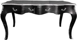 Casa Padrino secrétaire baroque noir / argent bureau meuble de luxe bureau Casa Padrino secrétaire baroque noir / argent bureau meuble de luxe bureau