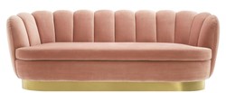 Casa Padrino luxury velvet sofa skin color / brass 225 x 90 x H. 80 cm - Living Room Sofa - Hotel Sofa - Luxury Furniture - Luxury Quality