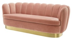 Casa Padrino luxury velvet sofa skin color / brass 225 x 90 x H. 80 cm - Living Room Sofa - Hotel Sofa - Luxury Furniture - Luxury Quality