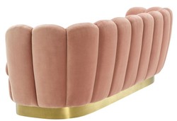 Casa Padrino luxury velvet sofa skin color / brass 225 x 90 x H. 80 cm - Living Room Sofa - Hotel Sofa - Luxury Furniture - Luxury Quality