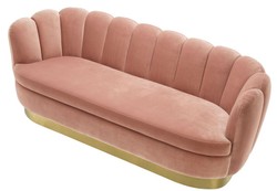 Casa Padrino luxury velvet sofa skin color / brass 225 x 90 x H. 80 cm - Living Room Sofa - Hotel Sofa - Luxury Furniture - Luxury Quality