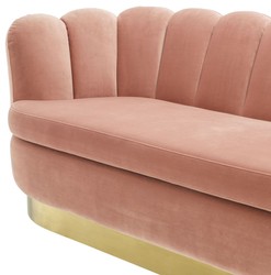 Casa Padrino luxury velvet sofa skin color / brass 225 x 90 x H. 80 cm - Living Room Sofa - Hotel Sofa - Luxury Furniture - Luxury Quality