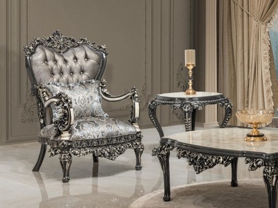 Casa Padrino Luxus Barock Beistelltisch Weiß / Beige / Schwarz / Gold - Handgefertigter Massivholz Tisch im Barockstil - Luxus Wohnzimmer Möbel im Barockstil - Barock Möbel - Edel & Prunkvoll