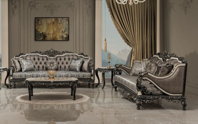 Casa Padrino Luxus Barock Beistelltisch Weiß / Beige / Schwarz / Gold - Handgefertigter Massivholz Tisch im Barockstil - Luxus Wohnzimmer Möbel im Barockstil - Barock Möbel - Edel & Prunkvoll