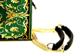 Pompöös by Casa Padrino Conjunto de Bolsos de Mujer de Lujo Flores Barrocos con Corona y Pedrería Verde / Negro / Oro - Bolsos de mujer pomposos diseñados por Harald Glööckler Pompöös by Casa Padrino Conjunto de Bolsos de Mujer de Lujo Flores Barrocos con Corona y Pedrería Verde / Negro / Oro - Bolsos de mujer pomposos diseñados por Harald Glööckler
