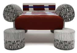 Casa Padrino fauteuil design de luxe en velours multicolore / noir / blanc 86 x 89 x H. 61 cm - Fauteuil de salon - Fauteuil d'hôtel - Meuble de salon - Meuble d'hôtel - Meuble design de luxe