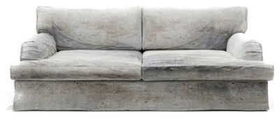 Casa Padrino divano di lusso in velluto grigio cemento 215 x 97 x A. 82 cm - Divano da soggiorno - Divano per hotel - Mobili da soggiorno - Mobili per hotel - Arredamento da soggiorno di lusso