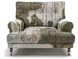Casa Padrino luxury velvet armchair green / multicolored / black / brass 105 x 95 x H. 90 cm - Living room armchair - Hotel armchair - Living room furniture - Hotel furniture - Luxury furniture