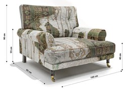 Casa Padrino luxury velvet armchair green / multicolored / black / brass 105 x 95 x H. 90 cm - Living room armchair - Hotel armchair - Living room furniture - Hotel furniture - Luxury furniture
