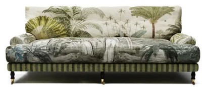 Casa Padrino divano di lusso in velluto verde / multicolore / nero / ottone 200 x 100 x A. 87 cm - Divano da soggiorno - Divano per hotel - Mobili da soggiorno - Mobili di lusso
