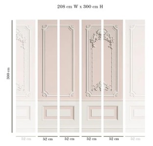 Casa Padrino Luxus Barock Vliestapete Rosa / Grau - Barockstil Wohnzimmer Tapete mit elegantem Stuck Muster - Wanddeko im Barockstil - Barock Tapeten - Tapeten im Barockstil - Barock Deko
