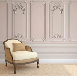 Casa Padrino luxury baroque non-woven wallpaper pink / gray - Baroque style living room wallpaper with elegant stucco pattern - Wallpaper in baroque style - Wall decoration in baroque style