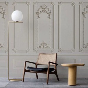 Casa Padrino Luxus Barock Vliestapete Grau - Barockstil Wohnzimmer Tapete mit elegantem Stuck Muster - Wanddeko im Barockstil - Barock Tapeten - Tapeten im Barockstil - Barock Wohnzimmer Deko