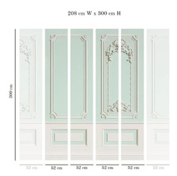 Casa Padrino papel pintado no tejido barroco de lujo verde menta / gris - Papel pintado de salón de estilo barroco con patrón estuco elegante - Decoración de pared estilo barroco