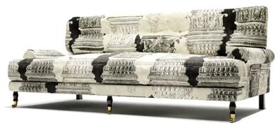 Casa Padrino Luxus Samt Sofa Creme / Weiß / Schwarz / Messing 200 x 100 x H. 87 cm - Wohnzimmer Sofa - Hotel Sofa - Wohnzimmer Möbel - Hotel Möbel - Luxus Möbel - Wohnzimmer Einrichtung