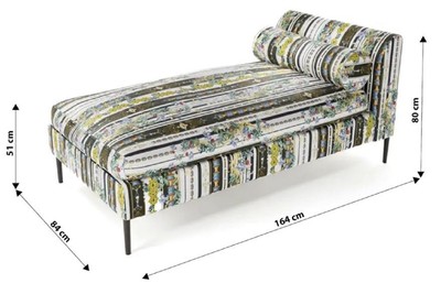 Casa Padrino Luxus Chaiselongue mit Streifen Mehrfarbig / Schwarz 84 x 164 x H. 80 cm - Wohnzimmer Liegesessel - Recamiere - Wohnzimmer Möbel - Luxus Möbel