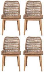 Casa Padrino ensemble de 4 chaises de salle à manger de luxe marron / naturel 50 x 60 x H. 90 cm - Chaises de jardin de luxe avec tressage en rotin - Meuble de salle à manger - Meuble de jardin Casa Padrino ensemble de 4 chaises de salle à manger de luxe marron / naturel 50 x 60 x H. 90 cm - Chaises de jardin de luxe avec tressage en rotin - Meuble de salle à manger - Meuble de jardin