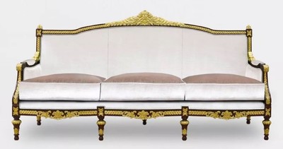 Casa Padrino luxury baroque living room 3 seater sofa gray / dark brown / gold - Handmade baroque style sofa - Luxury living room furniture in baroque style - Baroque furniture