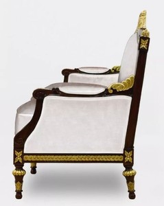 Casa Padrino Luxus Barock Wohnzimmer 3er Sofa Grau / Dunkelbraun / Gold - Handgefertigtes Barockstil Sofa - Luxus Wohnzimmer Möbel im Barockstil - Barock Möbel - Edel & Prunkvoll