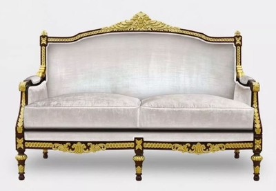 Casa Padrino luxury baroque living room 2 seater sofa gray / dark brown / gold - Handmade baroque style sofa - Luxury living room furniture in baroque style - Baroque furniture