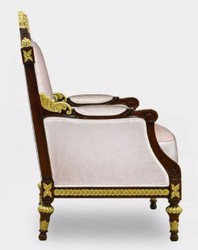 Casa Padrino poltrona da soggiorno barocco di lusso grigio / marrone scuro / oro - Poltrona in stile barocco fatta a mano - Mobili da soggiorno di lusso in stile barocco - Mobili barocchi
