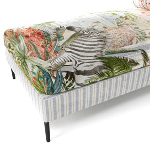 Casa Padrino Luxus Chaiselongue Mehrfarbig / Schwarz 84 x 164 x H. 80 cm - Wohnzimmer Liegesessel - Recamiere - Wohnzimmer Möbel - Luxus Möbel