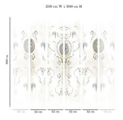 Casa Padrino papel pintado no tejido barroco de lujo blanco / multicolor / oro - Papel pintado de salón de estilo barroco con patrón elegante - Decoración de salón barroco