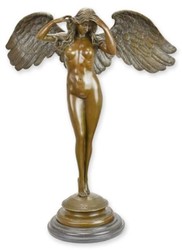Luxus Jugendstil Bronze Deko Skulptur Figur Engel Luxury Art Nouveau Bronze Decorative Sculpture Figure Angel
