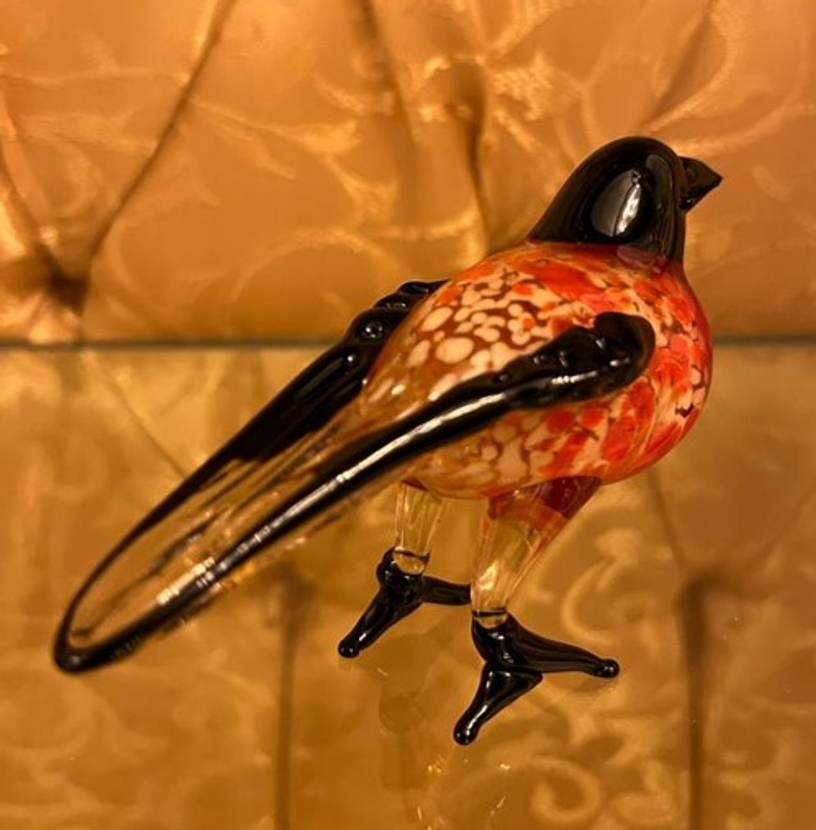 Casa Padrino figura de vidrio pájaro carbonero - figura decorativa colorida hecha de vidrio - figura escultura decoración decoración regalo Casa Padrino figura de vidrio pájaro carbonero - figura decorativa colorida hecha de vidrio - figura escultura decoración decoración regalo