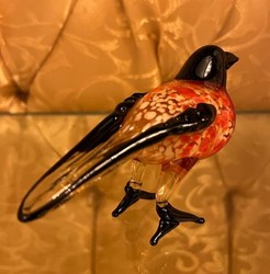 Glas Skulptur Figur Vogel Bunt Gold Antik Stil Jugendstil Casa Padrino Murano