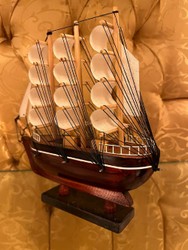 Handegfertigtes Deko Schiff Holzschiff Modellschiff Segelschiff Belem Handmade Decoration Ship Wooden Ship Model Ship Sailing Ship Belem