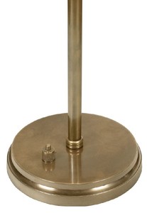 Casa Padrino Luxus Art Deco Tischleuchte Antik Messing Ø 38 x H. 53 cm - Runde Messing Schreibtischleuchte - Luxus Leuchten - Luxus Interior