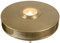 Casa Padrino lámpara de mesa Art Deco de lujo latón antiguo Ø 38 x A. 53 cm - Lámpara de escritorio redonda de latón - Luces de lujo - Interior de lujo