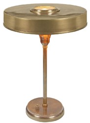 Casa Padrino lámpara de mesa Art Deco de lujo latón antiguo Ø 38 x A. 53 cm - Lámpara de escritorio redonda de latón - Luces de lujo - Interior de lujo