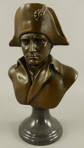 Casa Padrino scultura in bronzo Art Nouveau di lusso Napoleone bronzo / nero 15 x 10 x A. 25 cm - Busto in bronzo con base in marmo - Figura in bronzo - Figura decorativa - Accessori decorativi