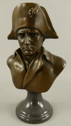 Casa Padrino scultura in bronzo Art Nouveau di lusso Napoleone bronzo / nero 15 x 10 x A. 25 cm - Busto in bronzo con base in marmo - Figura in bronzo - Figura decorativa - Accessori decorativi