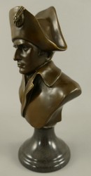 Casa Padrino scultura in bronzo Art Nouveau di lusso Napoleone bronzo / nero 15 x 10 x A. 25 cm - Busto in bronzo con base in marmo - Figura in bronzo - Figura decorativa - Accessori decorativi