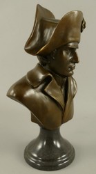 Casa Padrino scultura in bronzo Art Nouveau di lusso Napoleone bronzo / nero 15 x 10 x A. 25 cm - Busto in bronzo con base in marmo - Figura in bronzo - Figura decorativa - Accessori decorativi