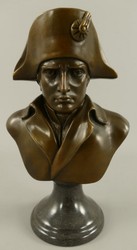 Casa Padrino scultura in bronzo Art Nouveau di lusso Napoleone bronzo / nero 15 x 10 x A. 25 cm - Busto in bronzo con base in marmo - Figura in bronzo - Figura decorativa - Accessori decorativi