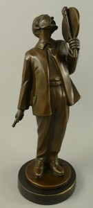 Casa Padrino scultura in bronzo Art Nouveau di lusso Vincent van Gogh bronzo / nero 10 x 9 x A. 26 cm - Figura in bronzo con base in marmo - Figura decorativa - Accessori decorativi