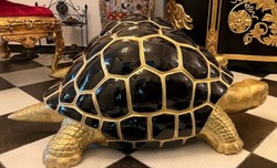 Luxus XXL Wohnzimmer Garten Deko Skulptur Figur Schildkröte Gold Schwarz Luxury XXL Living Room Garden Decorative Sculpture Figure Turtle Gold Black