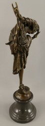 Casa Padrino figure décorative de luxe danseuse bronze / noir 13 x 21 x H. 44 cm - Sculpture décorative en bronze avec socle en marbre - Accessoires décoration de luxe - Décoration de bureau